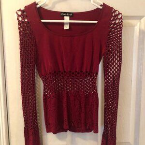 Vintage Maroon Sexy & Sleek Long Sleeve Dress Shirt